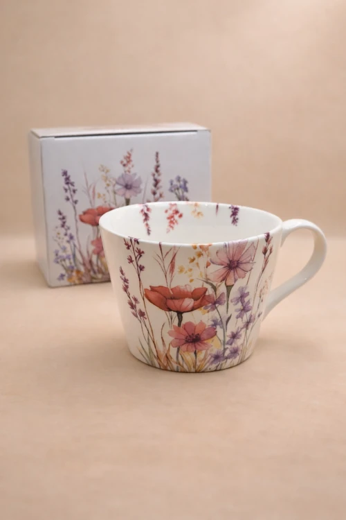 Kubek porcelanowy 450 ml kwiaty
