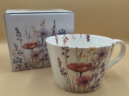 Kubek porcelanowy 450 ml kwiaty