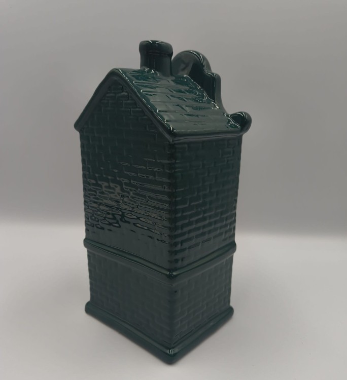 Ceramiczna Kamienica butelkowa zieleń LED