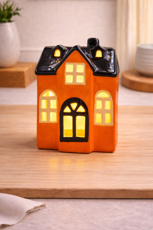 Ceramiczny Domek z Czarnym Dachem