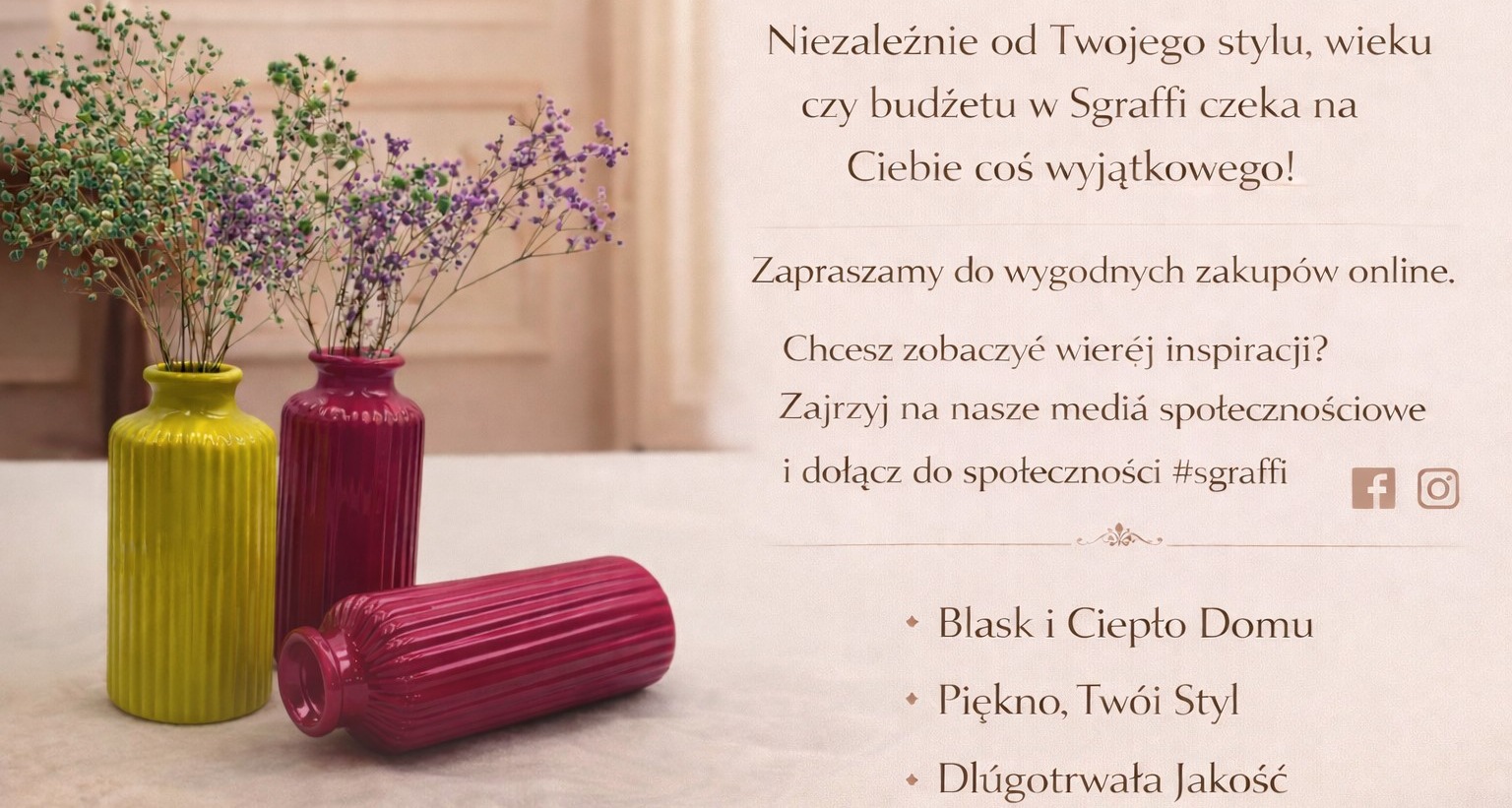 Ceramiczne wazony i dekoracje do domu Sgraffi
